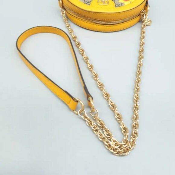 100% Authentic GUCCI Dionysus Yellow&Brown Canvas Shoulder Bag - Picture 8 of 12